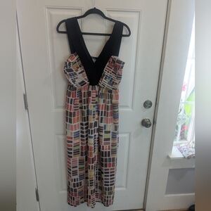 Dear Creatures Cross My Heart Paint Chips V-Neck Maxi Dress